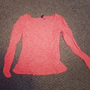 Lace floral pink shirt from H&M